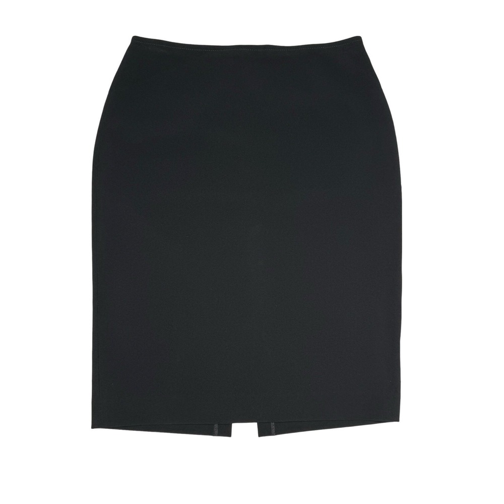 St John Black Skirt 2 Silk Lined Slit Quiet Luxury Capsule Made In USA $795‎